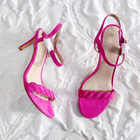 Stuart Weitzman Dancer Twistie 100 Suede Sandal In Pink Size 9 - Picture 2 of 8
